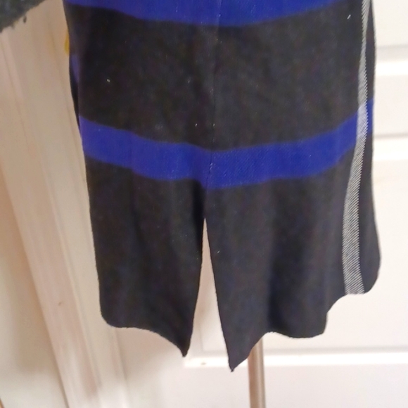 Anne Klein purple window pane side hem slit split open cardigan cotton acrylic S - Picture 5 of 16